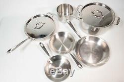 ALL-CLAD Lot of 8 Pieces Cookware Set Stainless Lid Pot Fry Pan All Clad Sauté