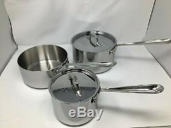 All-Clad 4200 Stainless Steel Tri-Ply Bonded 4-qt, 3-qt and 2-qt Sauce Pan set