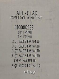 All Clad 5 ply Copper Core 14 Piece Cookware Set