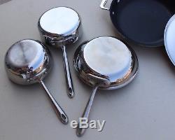 All-Clad Cookware Stainless Steel 4 Pc. Set Nonstick Frying Sauce Pan Brazier