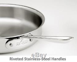 All-Clad D5 Stainless Brushed Steel Cookware Set, 10-Piece 5-Ply NEW Pans Pots