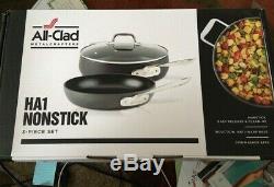 All-Clad HA-1 Nonstick 3-Piece Set-10 Fry Pan and 4 Qt Saute Pan with Lid IN BOX