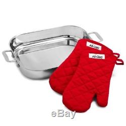 All-Clad Stainless Steel Lasagna Pan & Oven Mitts Gift Set