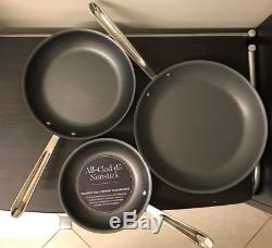 All-Clad d5 Brushed Stainless-Steel Nonstick Fry Pans (3pc set) 8 10 12