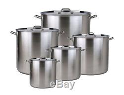 Aluminum Stock Pot Set, 20 24 32 40 52 Quart Non-stick Large Pots Pans 5 Pcs New