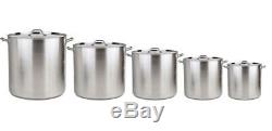Aluminum Stock Pot Set, 20 24 32 40 52 Quart Non-stick Large Pots Pans 5 Pcs New