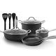 Amercook Essential 12 Cookware Pan Set with Lid Non-Stick Black
