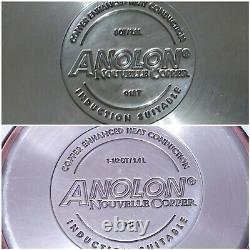 Anolon Nouvelle Copper Hard-Anodized Nonstick 8 Piece Cookware Set VGUC
