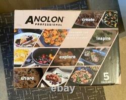Anolon Professional Pots & Pans Set 5 Piece Cooking Pots & Pan Set Non Stick NEW