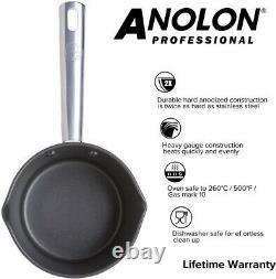 Anolon Professional Set of 5 Hard Anodized Cookware Saucepan Set, Black