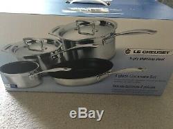 BNIB Le Creuset 4Piece 3 Ply Stainless Steel Set RRP £490
