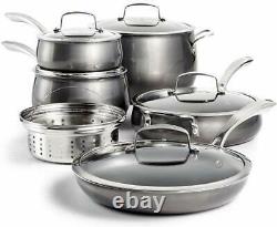 Belgique Aluminum Nonstick Cookware 11 Piece Set New Gray Bell shape Pots & Pans