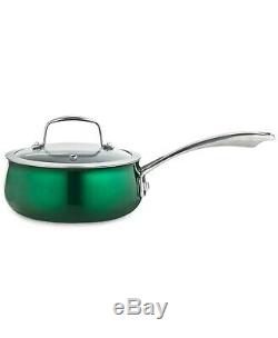 Belgique Aluminum Nonstick Cookware 11 Piece Set New Green Bell shape Pots & Pan