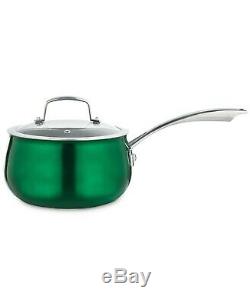 Belgique Aluminum Nonstick Cookware 11 Piece Set New Green Bell shape Pots & Pan