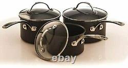 Black Nonstick Pan Set Cookware Cooking Kitchen Pans Induction & All Hobs Cooker