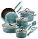Blue Cookware Set, 12 Piece Hard Enamel Non Stick, Pots Frying Pan, Kitchen Cook