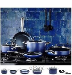 Blue Diamond Pan CC001602-001 Toxin Free Ceramic Nonstick Cookware Set, 10pc
