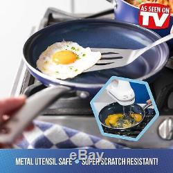Blue Diamond Pan CC001602 001 Toxin Free Ceramic Nonstick Cookware Set 10pc