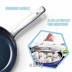 Blue Diamond Pan Cookware Set, 10-Piece, Toxin Free Ceramic Nonstick Pans, NEW