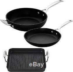 Brand New Genuine Le Creuset Toughened Non Stick 3 Piece Frying Pan & Grill Set