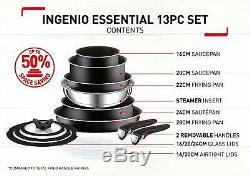 Brand New Tefal L2009142 Ingenio Essential Saucepan Set, 13 Pieces Black
