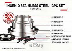 Brand New Tefal L9409042 Ingenio Stainless Steel Pan Set, 13PC Silver