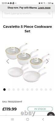 Brand new Tower Cavaletto 5 piece cookware set. WhiteSuitable for all hob types