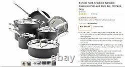 Breville Hard Anodized Nonstick Cookware Pots and Pans Set, 10 Piece