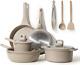 CAROTE Non Stick Pots and Pans Set, 11 Pcs Induction Cookware Set, Stackable for