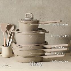 CAROTE Non Stick Pots and Pans Set, 11 Pcs Induction Cookware Set, Stackable for