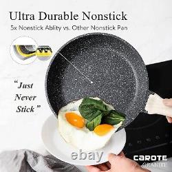 CAROTE Nonstick Pots and Pans Set, Granite Kitchen Cookware Sets, Non Stick Natu