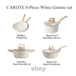 CAROTE Pots and Pans Set Non Stick Induction Hob Pan Set 8-Piece Cookware Set