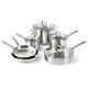 Calphalon Classic 10 Piece Pots Pans Cookware Set Stainless Steel