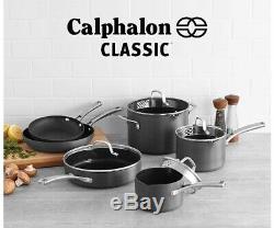 Calphalon Classic Pots and Pans Set, 10-Piece Nonstick Cookware Set, Grey