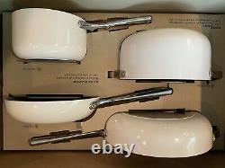 Caraway 7-Piece Cookware Set Non-Toxic Non-Stick Ceramic Coated Off White