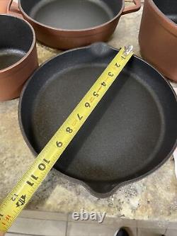 Cast-Iron Elite Nonstick Cook's Essentials 7pc Cookware Set Stock Pot Pan Copper