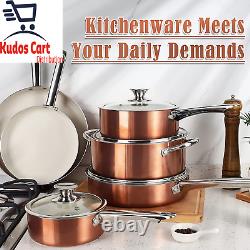 Ceramic Non-Stick 13pc Cookware Set Induction Pot Frying Pan Lid Stainless Oven