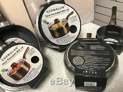 Cermalon 5PC Aluminium Induction Pan Set Pewter Non-Stick CERAMIC Gas Hobs NEW