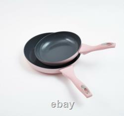 Cermalon 5-Piece Matt Blush Pink with Grey Sparkle Ceramic Non-Stick Pan Set