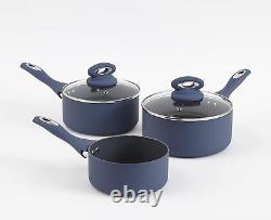 Cermalon Matt Blue 5-Piece Non-Stick Cookware Set