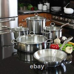 Chantal Induction 21 Stainless Steel 9 Piece Cookware Pot's Pan Set SLIN-9 NEW