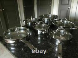 Chef Non Stick Cookware Induction Oven Safe Stainless Steel Cooking Pots 12 Pcs