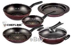 Chefline European Style Non Stick Diamond Coating 6 PC Frying Pan Set