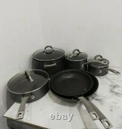 Circulon Elementum Hard Anodised Nonstick Pots and Pans, set 6 Piece Set, Grey