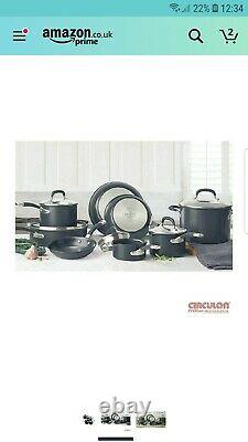 Circulon Infinite Hard Adonised 13 Piece skillet and Pan Set with lids rrp £375