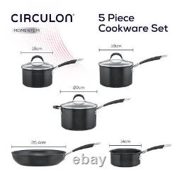 Circulon Momentum Pots & Pans Set Non Stick Frying Pan and Saucepan Pack of 5