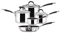 Circulon Momentum Set of 5 Stainless Steel Cookware Saucepan and Frypan Set