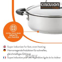 Circulon Saucepan Set with Lids in Stainless Steel Non Stick Induction Cookware