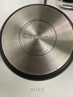 Circulon Style Hard-Anodised Aluminium Non-Stick Saucepan Set Of 3 With Lids