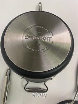 Circulon Style Hard-Anodised Aluminium Non-Stick Saucepan Set Of 3 With Lids